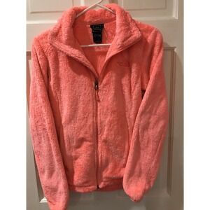 Juniors The North Face TNF Fleece Zip Up Jacket Pink Peach Size‎ XS